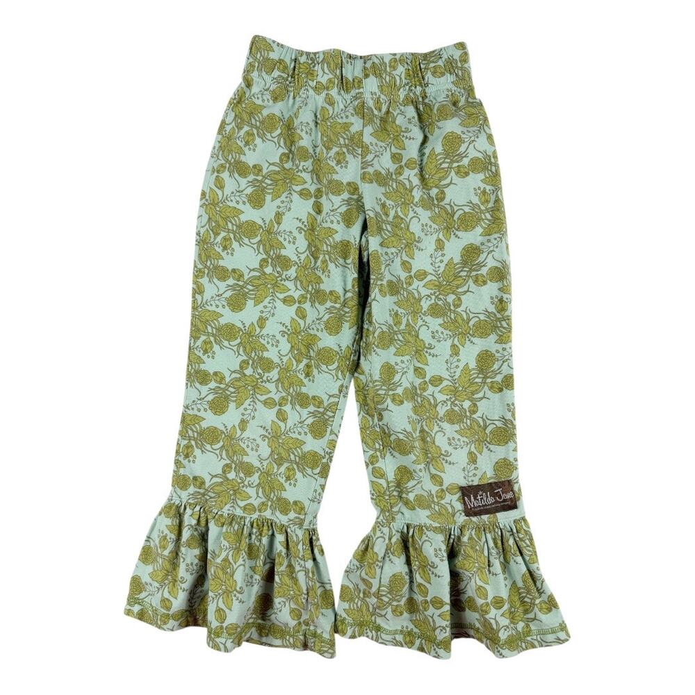Matilda Jane Girls Size 8 Box Canyon Big Ruffles Secret Fields Floral Pants